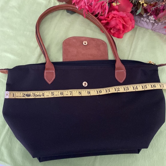 Designer inspired, nylon and genuine leather tote - Picture 10 of 15